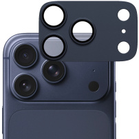PanzerGlass FENDER kaljeno staklo s metalnim okvirom za zaštitu leća kamere za iPhone 17 Pro - tamno plavo