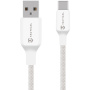 Tactical šivana nit pleteni kabel za punjenje i prijenos podataka - USB-A na USB-C - 1 m - bijeli