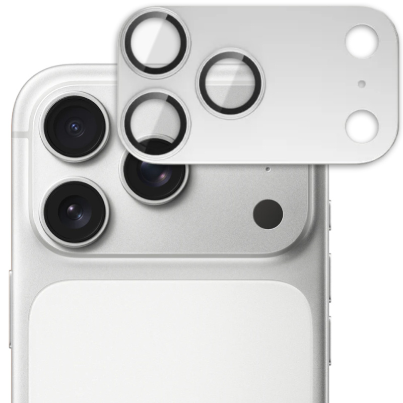 Spigen Glas.tR EZ Fit Optik Pro XL – Protezione In Vetro 9H Per La Fotocamera Di IPhone 17 Pro Max, Copertura Totale, Argentata, Antigraffio