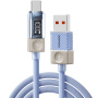 ESSAGER Crystal Clear pleteni kabel za punjenje i prijenos podataka - USB-A na USB-C - 2 m - plavo-ljubičasti