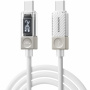ESSAGER Crystal Clear pleteni kabel za punjenje i prijenos podataka - USB-C na USB-C - 1 m - bijeli