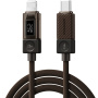 ESSAGER Crystal Clear pleteni kabel za punjenje i prijenos podataka - USB-C na Lightning - 1 m - smeđi