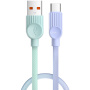 ESSAGER ES-X73 pleteni kabel za punjenje i prijenos podataka - USB-A na USB-C - 25 cm - mentol ljubičasta