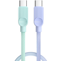 ESSAGER ES-X73 pleteni kabel za punjenje i prijenos podataka - USB-C na USB-C - 25 cm - mentol ljubičasta