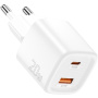 ESSAGER ES-CD54 mini adapter za brzo punjenje s USB-C / USB-A priključcima - 20W - bijeli