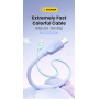 ESSAGER ES-X73 pleteni kabel za punjenje i prijenos podataka - USB-A na USB-C - 25 cm - mentol ljubičasta