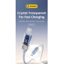 ESSAGER Crystal Clear pleteni kabel za punjenje i prijenos podataka - USB-C na Lightning - 1 m - plavo-ljubičasti