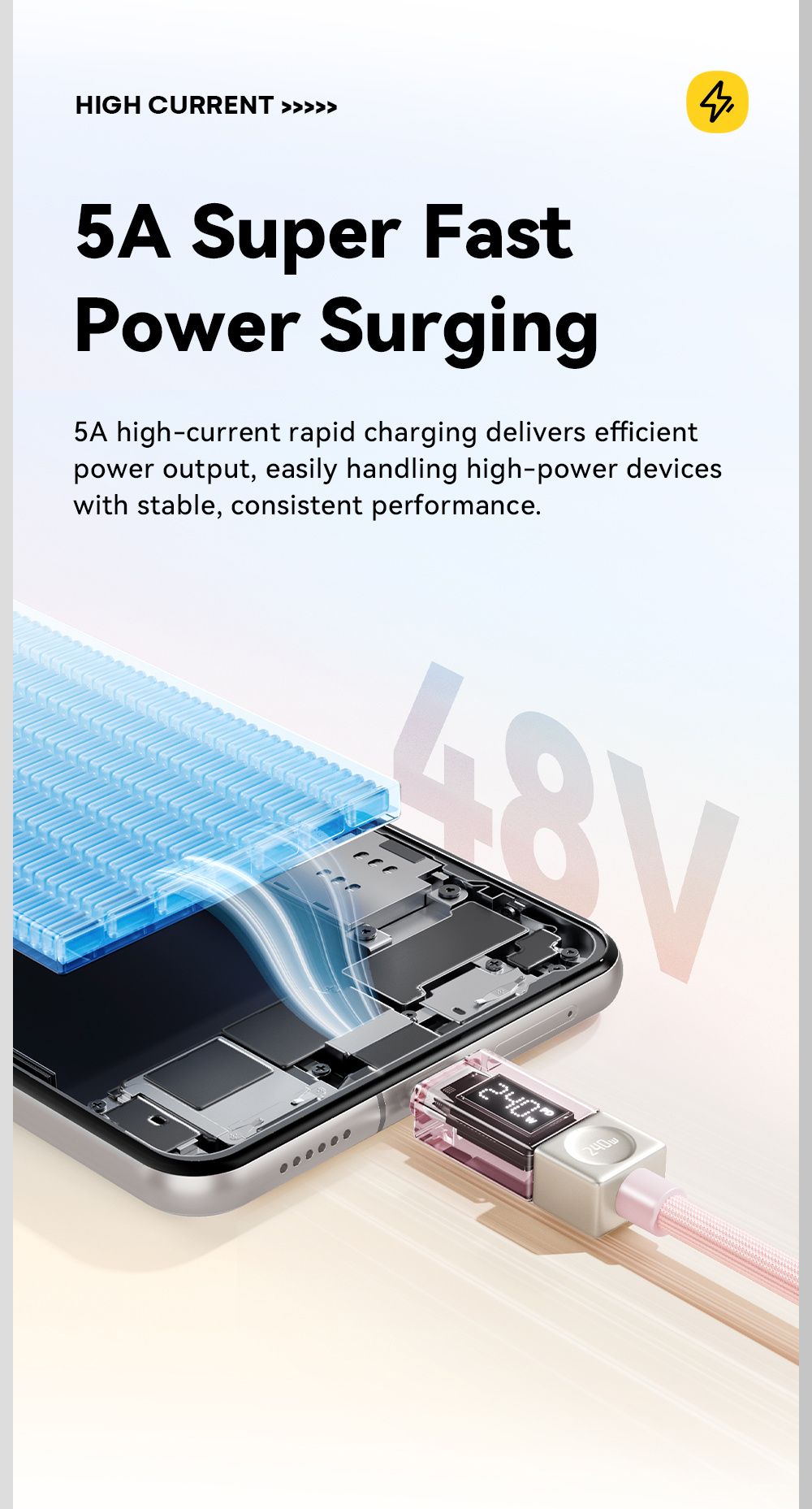 ESSAGER Crystal Clear pleteni kabel za punjenje i prijenos podataka - USB-C na USB-C - 1 m - bijeli