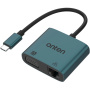 ONTEN UC289 2u1 adapter - VGA / RJ45 na USB-C - petrolej