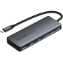 ESSAGER ES-HB01 6u1 hub - SSD disk / HDMI / 2x USB-C / 2x USB-A na USB-C - tamno sivi