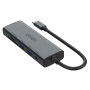 ONTEN UC120 6u1 hub - utor za SD / TF karticu / USB-C / 3x USB-A na USB-C - sivi