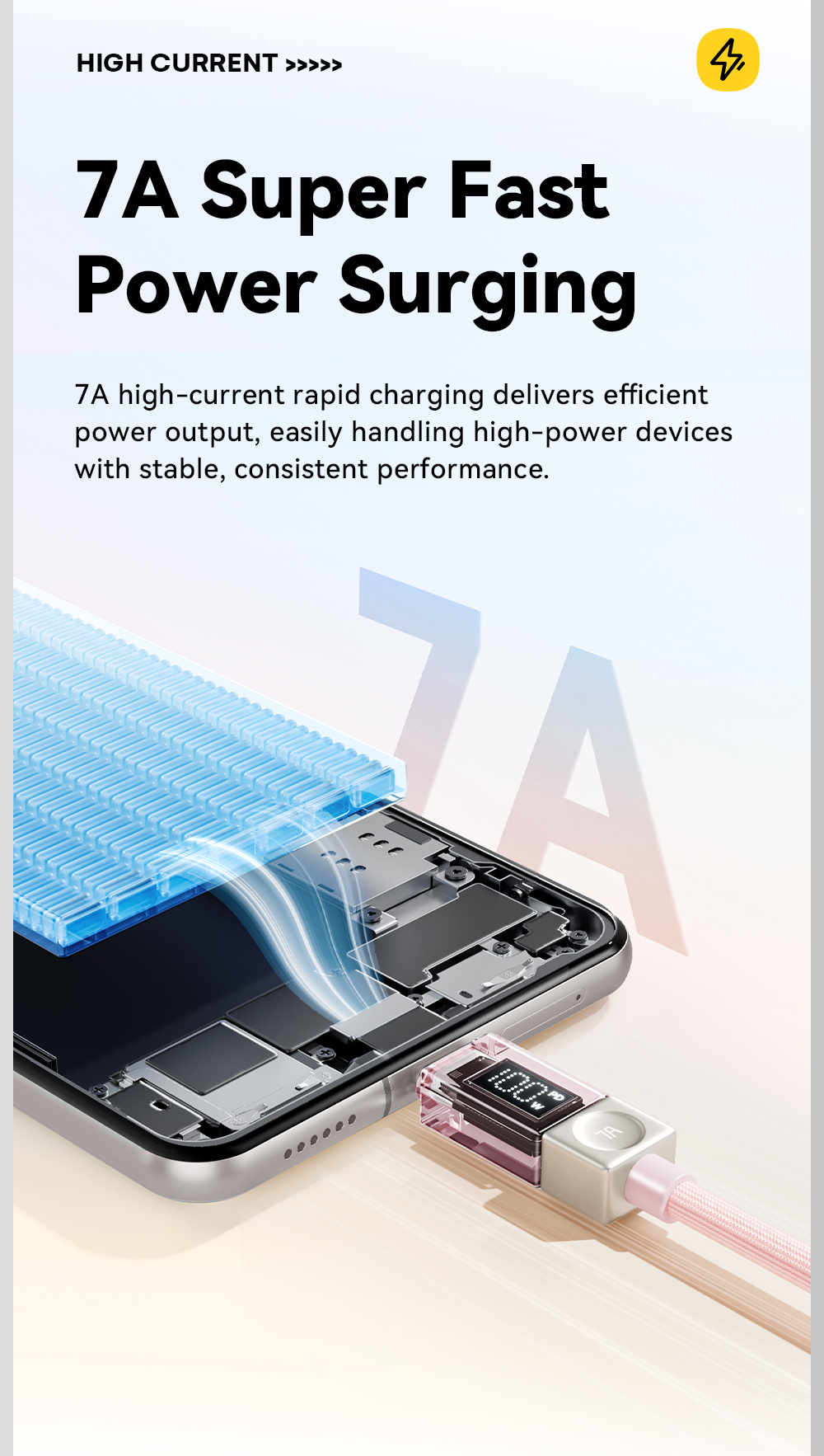 ESSAGER Crystal Clear pleteni kabel za punjenje i prijenos podataka - USB-A na USB-C - 2 m - plavo-ljubičasti