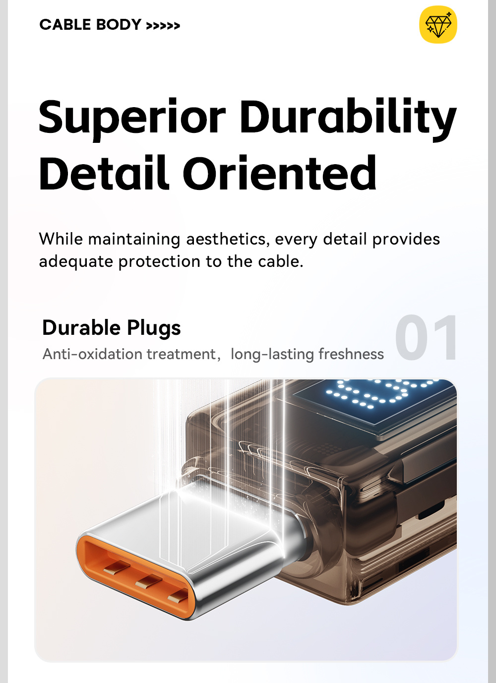 ESSAGER Crystal Clear pleteni kabel za punjenje i prijenos podataka - USB-A na USB-C - 1 m - smeđa