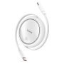 Baseus Free2Pull uvlačiv kabel za punjenje i prijenos podataka - USB-C na USB-C - 1 m - bijeli