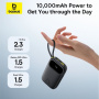 Baseus EnerFill FC31 Qpow 3 powerbank s integriranim kabelima USB-C i Lightning i priključcima USB-C / USB-A - 10 000 mAh - crna