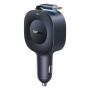 Baseus PrimeTrip VR2 komplet auto punjača s USB-C priključkom i uvlačivim USB-C kabelom - 60W - 0,8 m - crna