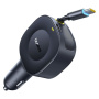 Baseus PrimeTrip VR2 komplet auto punjača s USB-C priključkom i uvlačivim USB-C kabelom - 60W - 0,8 m - crna