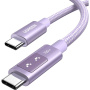 UGREEN Uno pleteni kabel za punjenje i prijenos podataka - USB-C na USB-C - 1 m - ljubičasti