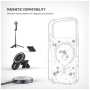 FIXED MagBloom svjetlucava maskica s pravim sušenim cvijećem i MagSafe za iPhone 17 Pro - prozirna