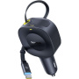 Baseus PrimeTrip VR2 komplet auto punjača s USB-C priključkom i uvlačivim USB-C kabelom - 60W - 0,8 m - crna