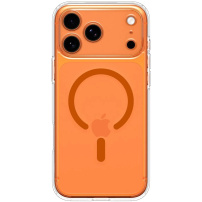 Spigen Ultra Hybrid prozirna maskica s narančastim MagSafe za iPhone 17 Pro Max - prozirna