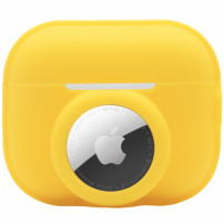 2u1 silikonski zaštitni omot za AirPods Pro 2 (2022) / AirTag 1 / 2 - žuti