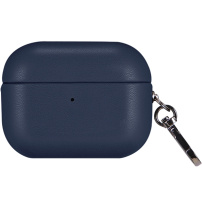 Omot od PU kože s karabinerom pro AirPods Pro 2 (2022) - tamno plavi