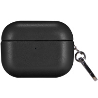 Omot od PU kože s karabinerom pro AirPods Pro 2 (2022) - crni