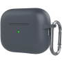 Silikonski zaštitni etui s karabinom za AirPods Pro 2 (2022) s priključkom Lightning - tamno sivi
