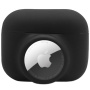2v1 silikonska zaštitna ambalaža za AirPods Pro / AirTag 1 / 2 - crni