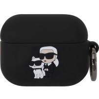 Karl Lagerfeld 3D Logo NFT Karl and Choupette silikonska futrola za AirPods Pro - crna