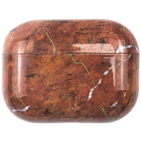 Mramorni omot od tvrde plastike za AirPods Pro - smeđi