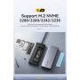 ESSAGER ES-HB01 6u1 hub - SSD disk / HDMI / 2x USB-C / 2x USB-A na USB-C - tamno sivi