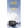 ESSAGER ES-CD54 mini adapter za brzo punjenje s USB-C / USB-A priključcima - 20W - bijeli