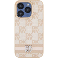 DKNY Checkered Pattern and Stripe maska za iPhone 14 Pro Max - ružičasta