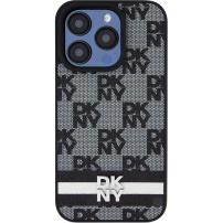 DKNY Checkered Pattern and Stripe maska za iPhone 14 Pro Max - siva