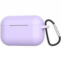 Silikonsko kućište s karabinom za AirPods Pro - ljubičasto