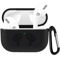 Silikonski omot s karabinerom za AirPods Pro - crni