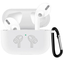 Silikonski omot s karabinerom za AirPods Pro  - bijeli