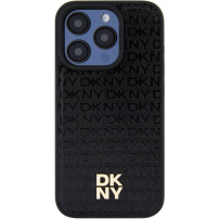 DKNY Repeat Pattern Stack Logo maska s MagSafe za iPhone 15 Pro - crna