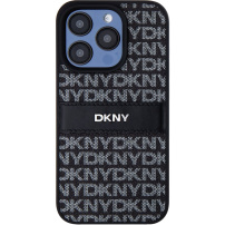 DKNY Repeat Pattern Tonal Stripe maska za iPhone 15 Pro - crna