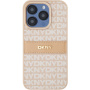 DKNY Repeat Pattern Tonal Stripe maska za iPhone 15 Pro - ružičasta