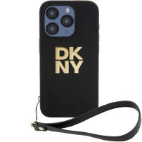 DKNY Stack Logo maska s remenom za iPhone 14 Pro - crna