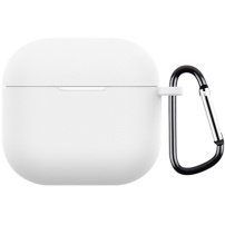 Zaštitna silikonska maskica s karabinerom za AirPods 4 / 5 - bijela
