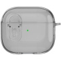 Prozirna maskica sa zatvaranjem i karabinerom za AirPods 4 / 5 - siva