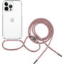 FIXED Pure Neck prozirna maska s uzicom za iPhone 13 Pro - ružičasta