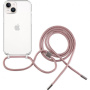 FIXED Pure Neck prozirna maska s uzicom za iPhone 14 - ružičasta
