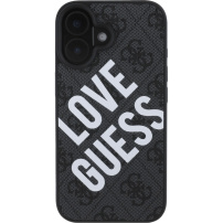 Guess 4G Big Love Logo Cover s MagSafe za iPhone 16 - siva