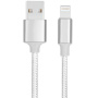 Opleteni kabel za podatke i punjenje s USB-A 2.0 / Lightning za iPhone / iPad / iPod / AirPods - 13 cm - srebrni