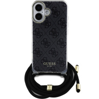 Guess 4G IML Printed Crossbody Case s uzicom za iPhone 16 - siva